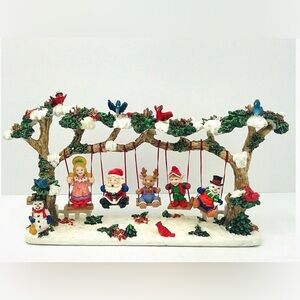 Vintage‎ Trim A Home Hand Painted Christmas Swings Angel Santa Elf
Snowman Deer